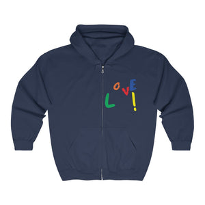 Multicolor LOVE Full Zip Hoodie