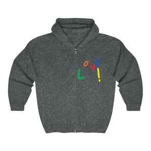 Multicolor LOVE Full Zip Hoodie