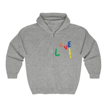 Load image into Gallery viewer, Multicolor LOVE Full Zip Hoodie
