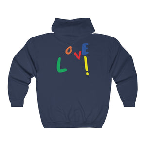 Multicolor LOVE Full Zip Hoodie